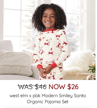 MODERN SMILEY SANTA ORGANIC PAJAMA SET