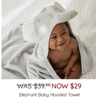 ELEPHANT BABY HOODED TOWEL