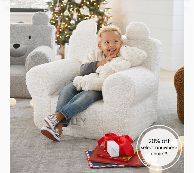 IVORY PEANUT BEAR ANYWHERE CHAIR