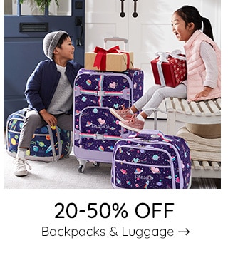 20-50% OFF BACKPACKS & LUGGAGE