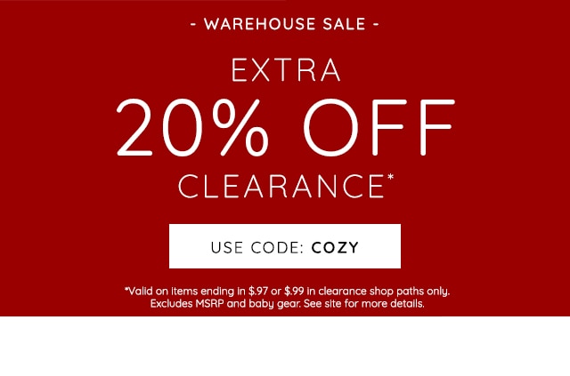 WAREHOUSE SALE - EXTRA 40% OFF CLEARANCE