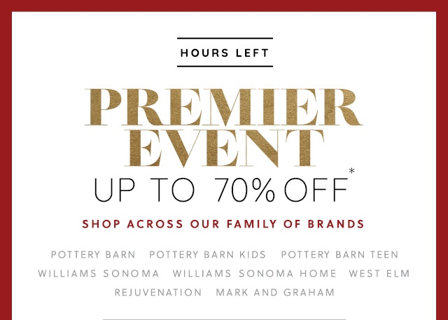 EXTENDED - PREMIER EVENT - UP TO 70% OFF