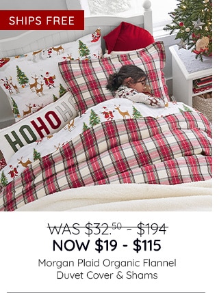 MORGAN PLAID ORGANIC FLANNEL DUVET COVER & SHAMS