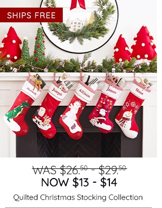 QUILTED CHRISTMAS STOCKING COLLECTION