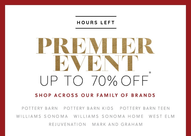 EXTENDED - PREMIER EVENT - UP TO 70% OFF