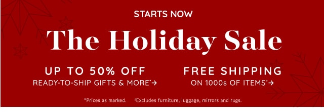 THE HOLIDAY SALE - UP TO 50% OFF AND FREE SHIPPING