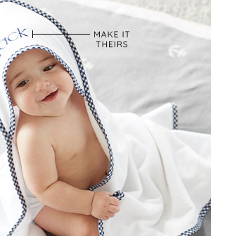 GINGHAM BABY HOODED TOWEL