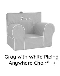 GRAY WITH WHITE PIPING ANYWHERE CHAIR