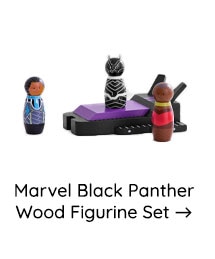 MARVEL BLACK PANTHER WOOD FIGURINE SET