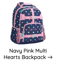 NAVY PINK MULTI HEARTS BACKPACK