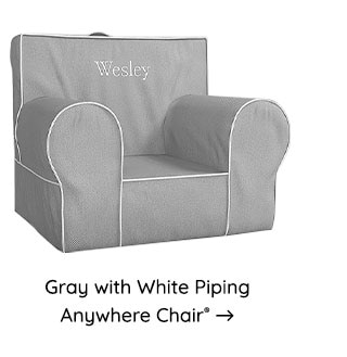 GRAY WITH WHITE PIPING ANYWHERE CHAIR