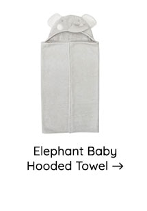 ELEPHANT BABY HOODED TOWEL