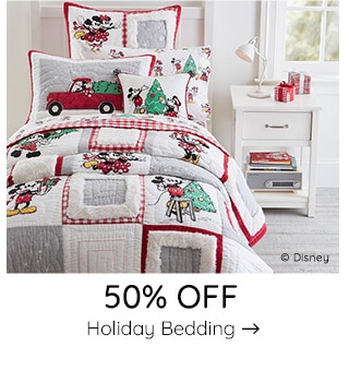 50% OFF HOLIDAY BEDDING