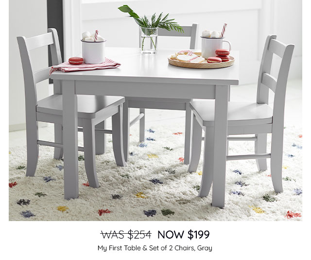 MY FIRST TABLE & SET OF 2 CHAIRS, GRAY