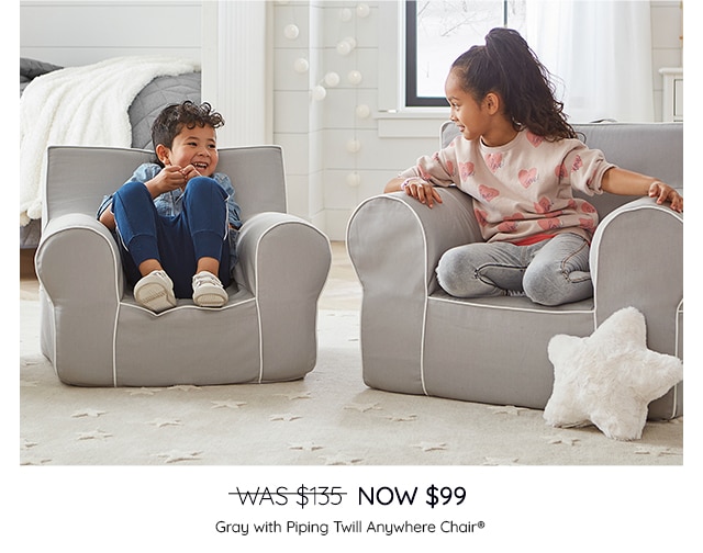 GRAY WITH PIPING TWILL ANYWHERE CHAIR
