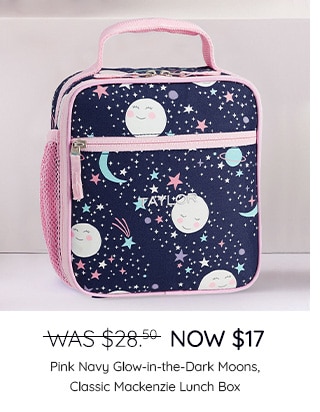 PINK NAVY GLOW-IN-THE-DARK MOONS, CLASSIC MACKENZIE LUNCH BOX
