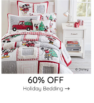 60% OFF HOLIDAY BEDDING