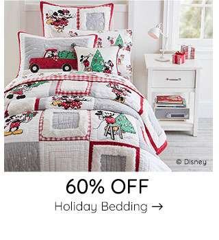 60% OFF HOLIDAY BEDDING