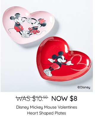 DISNEY MICKEY MOUSE VALENTINES HEART SHAPED PLATES