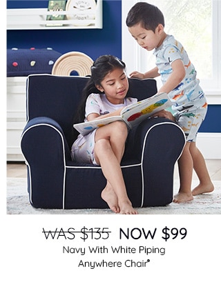 NAVY WITH WHITE PIPING ANYWHERE CHAIR