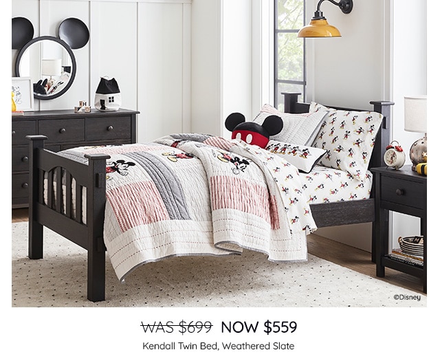 WAS $699, NOW $599 - SHOP KENDALL TWIN BED, WEATHERED SLATE