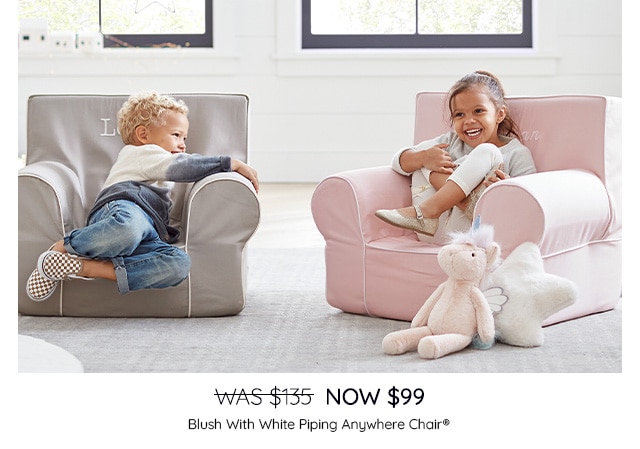 WAS $135, NOW $99 - SHOP BLUSH WITH WHITE PIPING ANYWHERE CHAIR