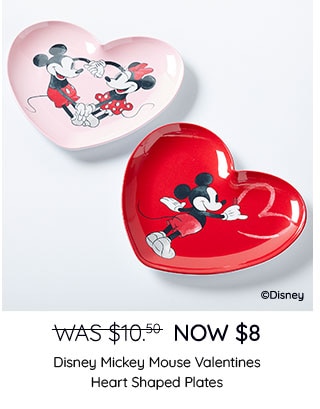 DISNEY MICKEY MOUSE VALENTINES HEART SHAPED PLATES