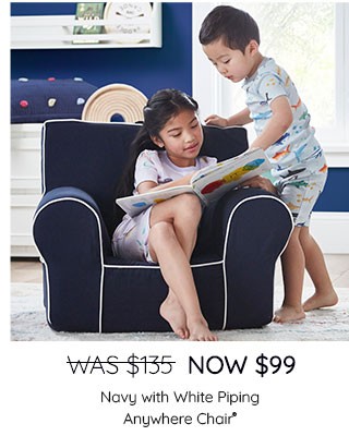 NAVY WITH WHITE PIPING ANYWHERE CHAIR