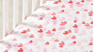 ORGANIC HEARTS CRIB FITTED SHEET