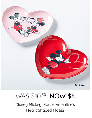 DISNEY MICKEY MOUSE VALENTINES HEART SHAPED PLATES