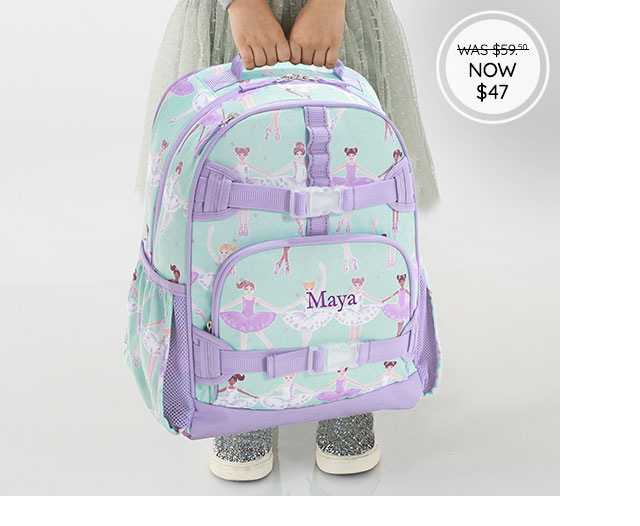 MACKENZIE AQUA GLITTER DOT BALLERNIA BACKPACK