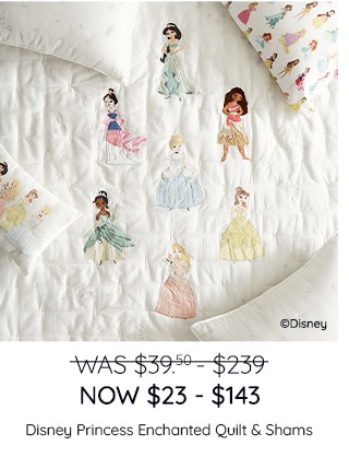 WAS $39.50-$239, NOW $23-$143 - DISNEY PRINCESS ENCHANTED QUILT & SHAMS