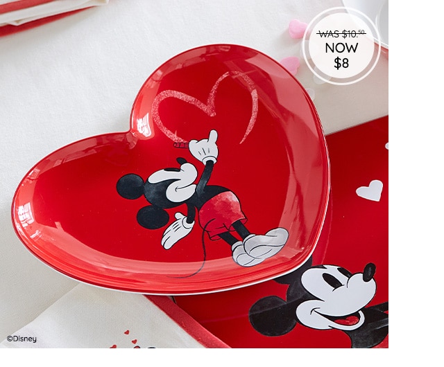 MICKEY MOUSE VALENTINE'S HEART SHAPED PLATE