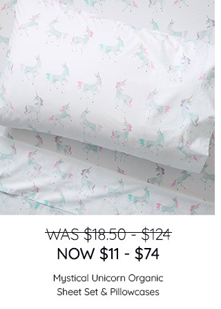 MYSTICAL UNICORN ORGANIC SHEET SET & PILLOWCASES