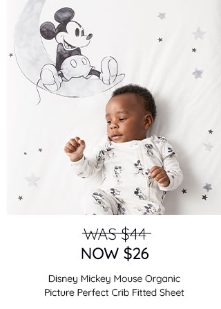 DISNEY MICKEY MOUSE ORGANIC PICTURE PERFECT CRIB FITTED SHEET