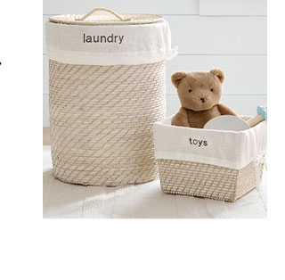 QUINN WHITE WASHED BASKETS