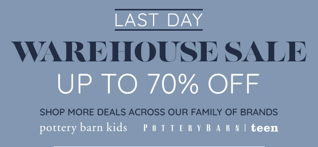 WAREHOUSE SALE - UP TO 70% OFF