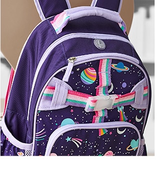 MACKENZIE RAINBOW HEART GALAXY GLOW-IN-THE-DARK BACKPACKS