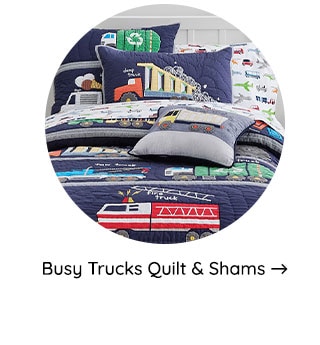 BUSY TRUCKS QUILT & SHAMS