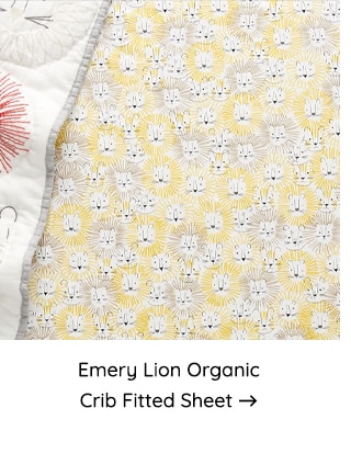 EMERY LION ORGANIC CRIB FITTED SHEET