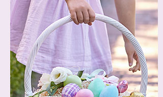 GINGHAM BUNNY FACE EASTER BASKET LINER