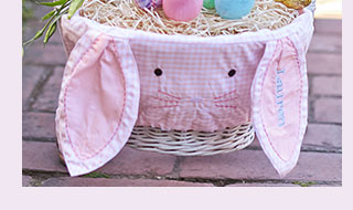 GINGHAM BUNNY FACE EASTER BASKET LINER