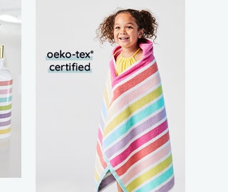 MULTI STRIPE KID HOODED TOWEL