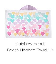 RAINBOW HEART BEACH HOODED TOWEL