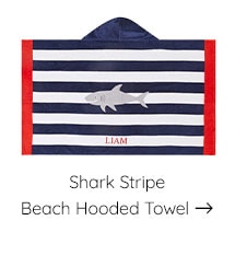 SHARK STRIPE BEACH HOODED TOWEL