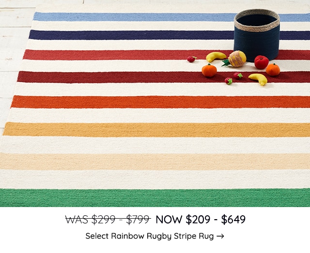 SELECT RAINBOW RUGBY STRIPE RUG