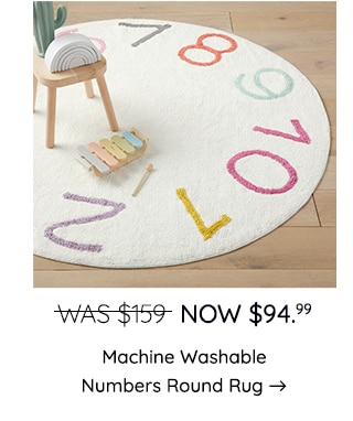 MACHINE WASHABLE NUMBERS ROUND RUG