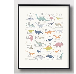 DINO ALPHABET WALL ART