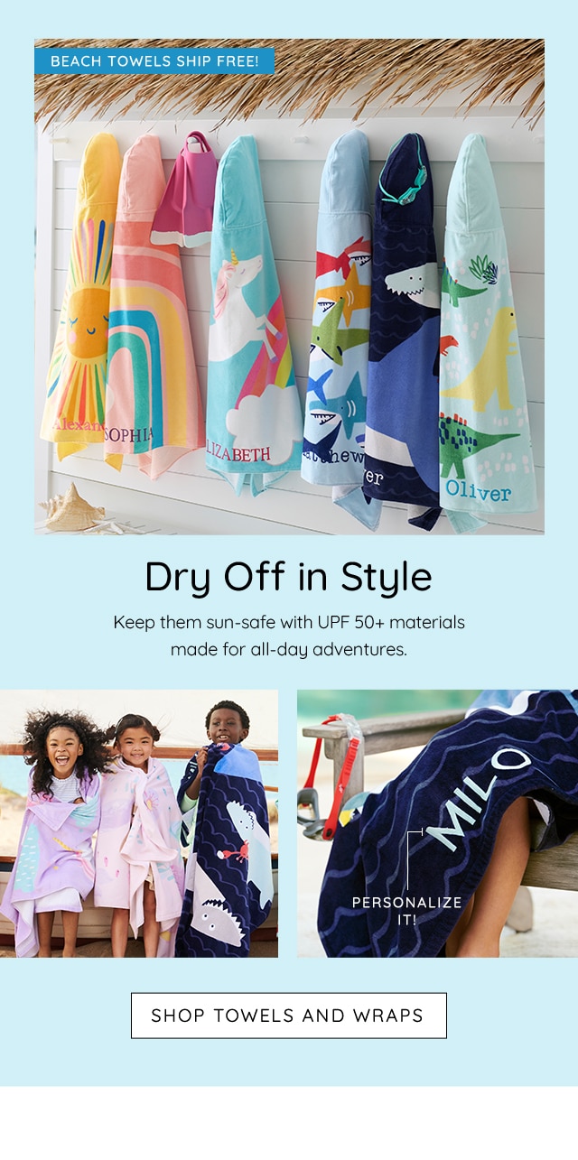 DRY OFF IN STYLE - SHOP TOWELS AND WRAPS