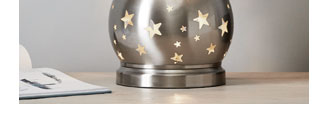 SILVER CUT OUT STAR TABLE LAMP